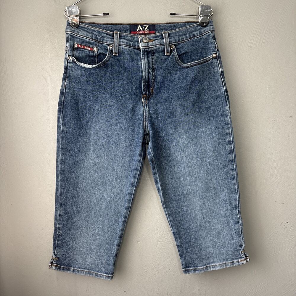 Vintage 90s Mid Rise Denim Capris Juniors Size 11 Blue Jeans Bermuda Fits Small